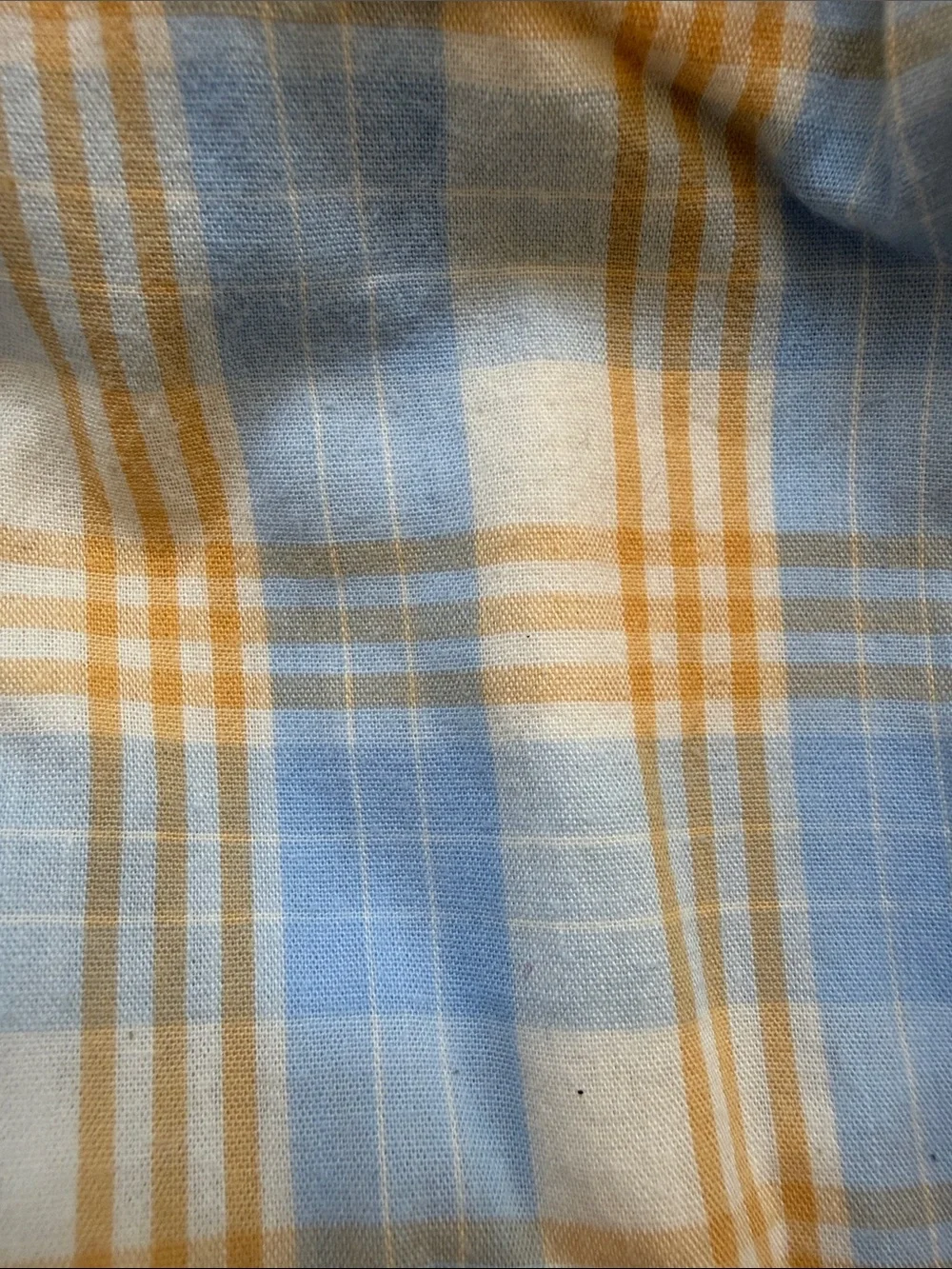 Plaid Blue & Orange Pumpkin-Embroidered Baby One-Piece